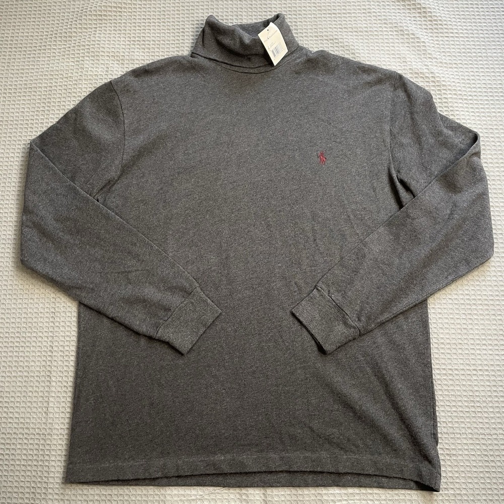 New Vintage Y2K Polo Ralph Lauren Turtleneck Shirt Large Men's Pony Heavyweight
